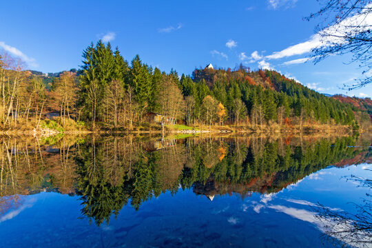 Allg&auml;u - Auwaldsee - Herbst - Fischen - Oberstdorf - Spiegelung