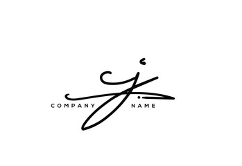 CJ Luxury Elegant Signature Style Cursive Script Logo Design for Branding and Identity.