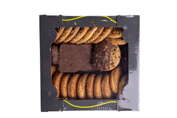 Assorted cookies and biscuits box on transparent background