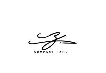 Obraz premium CZ Luxury Elegant Signature Style Cursive Script Logo Design for Branding and Identity.