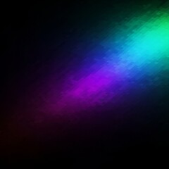 A diagonal beam of vibrant light, transitioning from deep red to purple, blue, cyan, and green, illuminates a dark background with a textured effect.