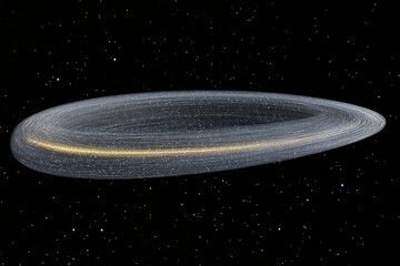 Oval cosmic ring of light in space