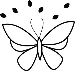 Vector illustration of a beautiful butterfly silhouette design element for nature, spring, or summer decoration
