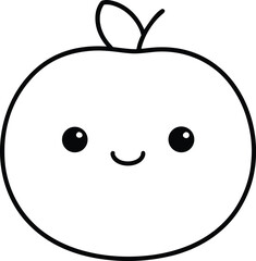 Cute smiling apple cartoon character illustration