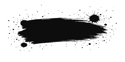 Black grunge ink splatter vector illustration for a dirty texture design