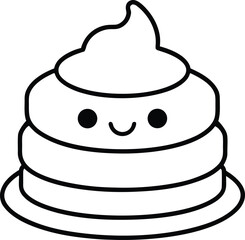 Wedding cake vector illustration with pink icing and decorative details