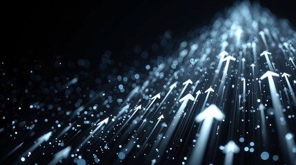 Dynamic upward arrows representing business growth, innovation, and success, ideal for presentations and financial reports