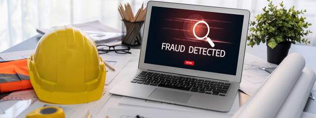 Cyber security software show alert of cyber attack for protection brisk. Danger from virus,...