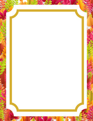 Autumn flyer with falling leaves border, seasonal banner template for harvest celebrations and thanksgiving