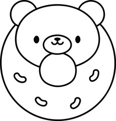 Cute smiling teddy bear cartoon vector illustration for kids and childhood design