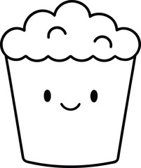 Cute cartoon man with cupcake and sweet dessert illustration