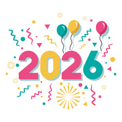 Happy New Year 2026 Logo Vector Design With Creative Concept