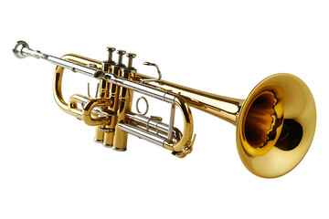 Obraz premium Gold Trumpet image isolated on a transparent background