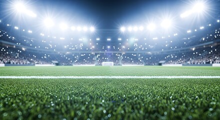 Soccer Stadium Lights Bright Green Field Lights Up