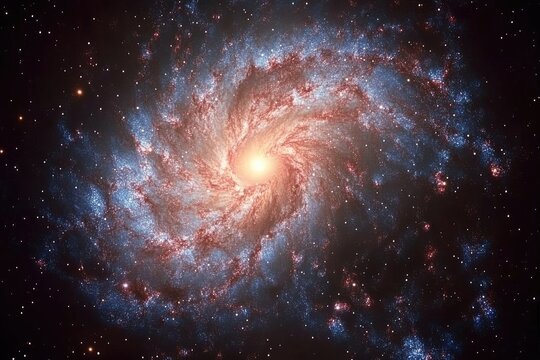 Spiral galaxy swirling in deep space (1)
