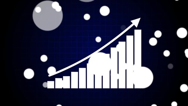 Business growth concept in graph chart showing marketing sales profit increasing to future target . growing business concept. Clean Hi-tech style white business graph animation. 4k