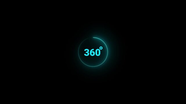 360 degree view icon animation, Icon 360&deg; animation with optional lama matte. Chroma key included. 360 degree view icon animation on a black background