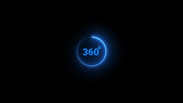 360 degree view icon animation, Icon 360&deg; animation with optional lama matte. Chroma key included. 360 degree view icon animation on a black background