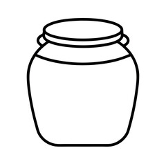Honey Jar Outline Line Art Vector