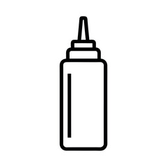 Ketchup Bottle Outline Line Art Vector