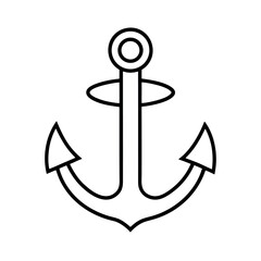 Anchor Outline Line Art Vector
