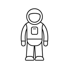 Astronaut Suit Outline Line Art Vector