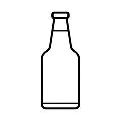 Beer Bottle Outline Line Art Vector