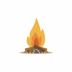 Campfire Icon Flat Vector Design Style