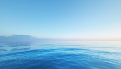 Naklejka premium Beautiful, calm sea background with gentle ripples on the water surface. A relaxing and quiet seascape for meditation or travel concepts.