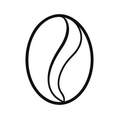 Coffee Bean Outline Line Art Vector