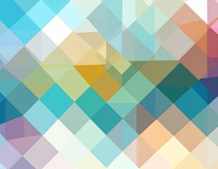 Geometric composition with overlaid translucent colored squares