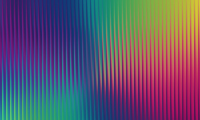 Abstract background with vertical rippled texture in vibrant rainbow gradient colors background