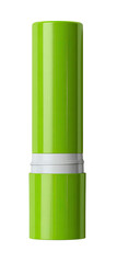 Bright green lipstick tube with white band