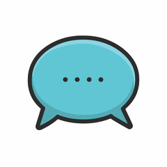 Sleek Chat Bubble Icon in Flat Design