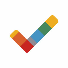 Simple Check Mark Icon in Flat Vector Style