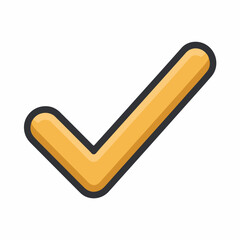 Minimalistic check mark symbol in flat design