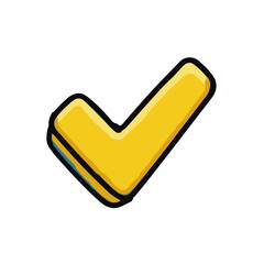 Sleek checkmark outline icon in flat style