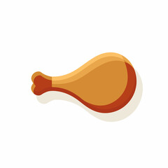 Simple Chicken Leg Minimal Vector Icon