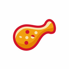 Simple Chicken Leg Vector Icon Design