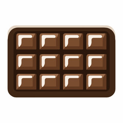 Classic Chocolate Bar Flat Vector Icon