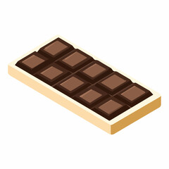 Classic Chocolate Bar Flat Vector Icon