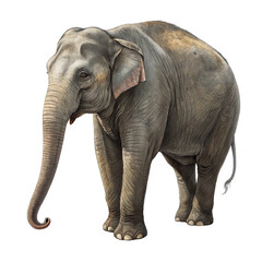 Majestic Asian elephant stands with gentle gaze, showcasing immense power and natural beauty for educational and wildlife projects.
