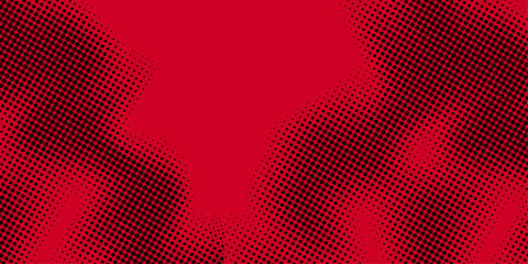 Abstract red geometric heart pattern vector illustration background with a woman in a flowing red dress design style