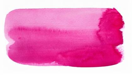 Fototapeta premium bright pink color hand drawn watercolor rectangular shape spot isolated on white background