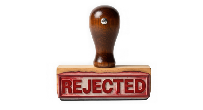 Rejected stamp isolated on transparent background