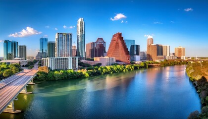 Fototapeta premium austin texas usa skyline on the colorado river