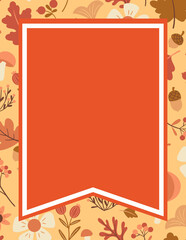 Autumn banner with elegant seasonal leaves, flyer template for community harvest events and thanksgiving sales