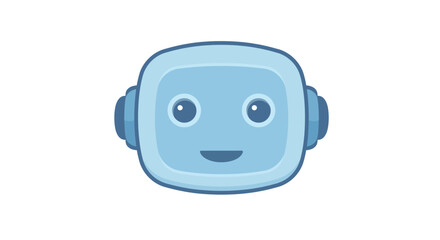 Obraz premium Cute blue robot face icon with minimalist design for tech themes