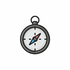 Sharp Compass Icon in Flat Style