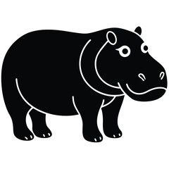 hippopotamus vector icon
